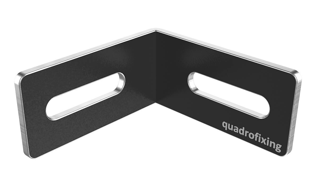 Czarny łącznik narożny do profilu aluminiowego QFX-ALU - 40x40x19,5 mm