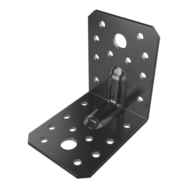 Kątownik do drewna z występem, czarny (1 szt.)