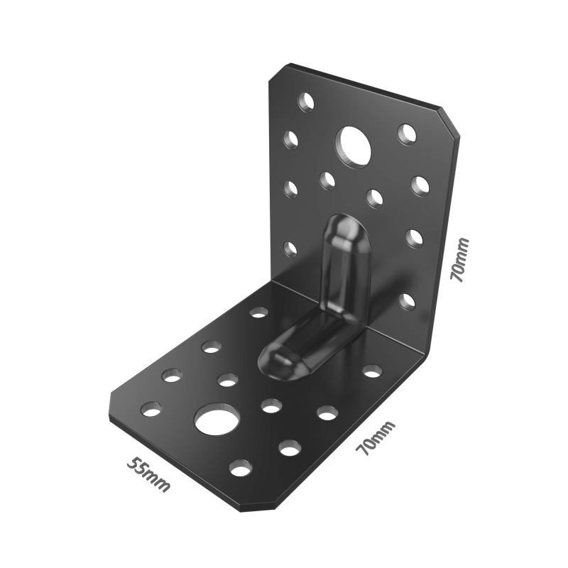 Kątownik do drewna z występem, czarny (1 szt.) 1