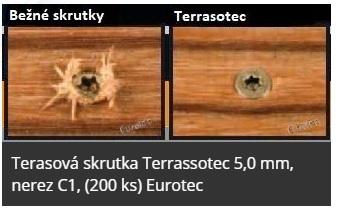 Wkręty tarasowe 5,5 mm, stal nierdzewna A2  (200 szt.) Terrassotec Trilobular