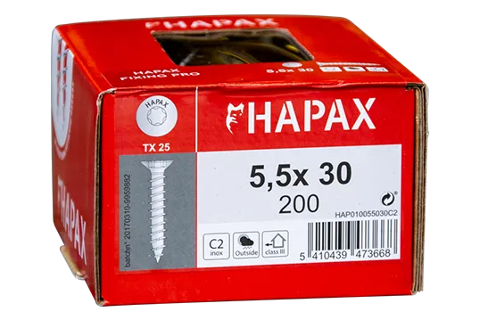 HAPAX FIXING PRO wkręty 5,5 mm stal nierdzewna A4 (100/200 szt.)
