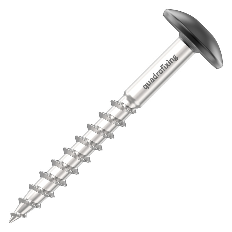 Czarne wkręty elewacyjne HPL 4,8 mm, RAL 9005, stal nierdzewna A4