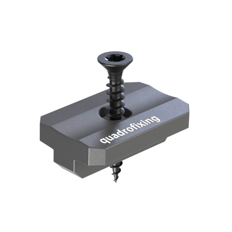 Klip tarasowy typu T 7,5 mm z czarnymi wkrętami nierdzewnymi (100 sztuk)