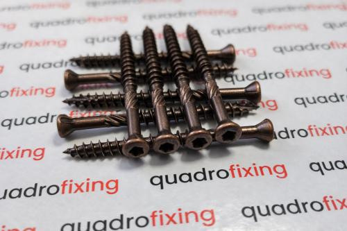 Wkręty ze stali nierdzewnej 4,0-5,0 mm do tarasów i elewacji QUADROFIX ANTIK C2 2