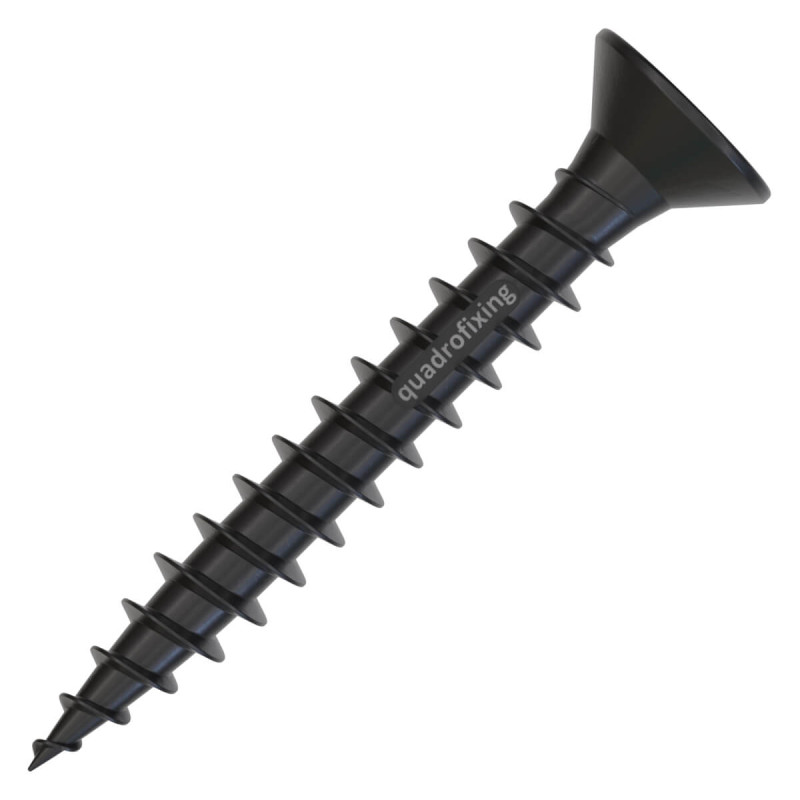 Czarne śruby nierdzewne do drewna woskowane do QUADRO CLIP – 200 szt. + bit Torx