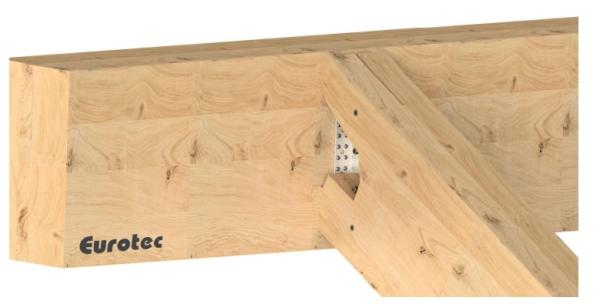 Wspornik do połączeń ukrytych, aluminiowy, 115x80x2000 mm - profil Eurotec T 4