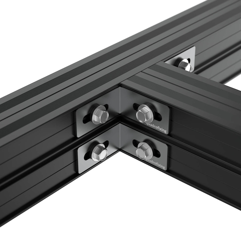 Czarny łącznik narożny do profilu aluminiowego QFX-ALU - 40x40x19,5 mm 2