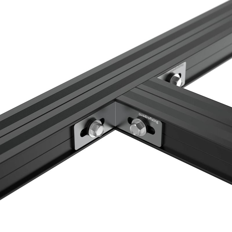 Czarny łącznik narożny do profilu aluminiowego QFX-ALU - 40x40x19,5 mm 1