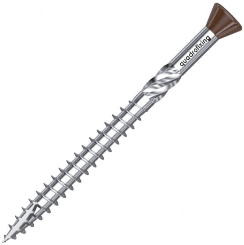 Wkręty tarasowe 5,0 mm, brązowy, stal nierdzewna C2, TORX (200 szt. + bit)
