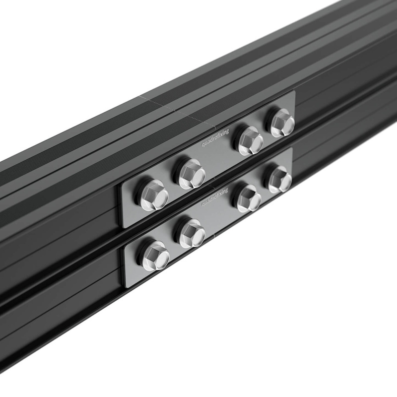 Czarny łącznik do profilu aluminiowego QFX-ALU 19,5x100 mm 2