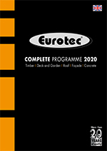 Okładka katalogu Eurotec Complete Programme 2020 – systemy montażowe do drewna, tarasów i fasad